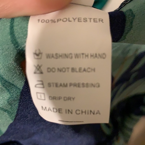 Last 1!NEW Floral wrap dress navy blue leaf casual - Picture 9 of 10